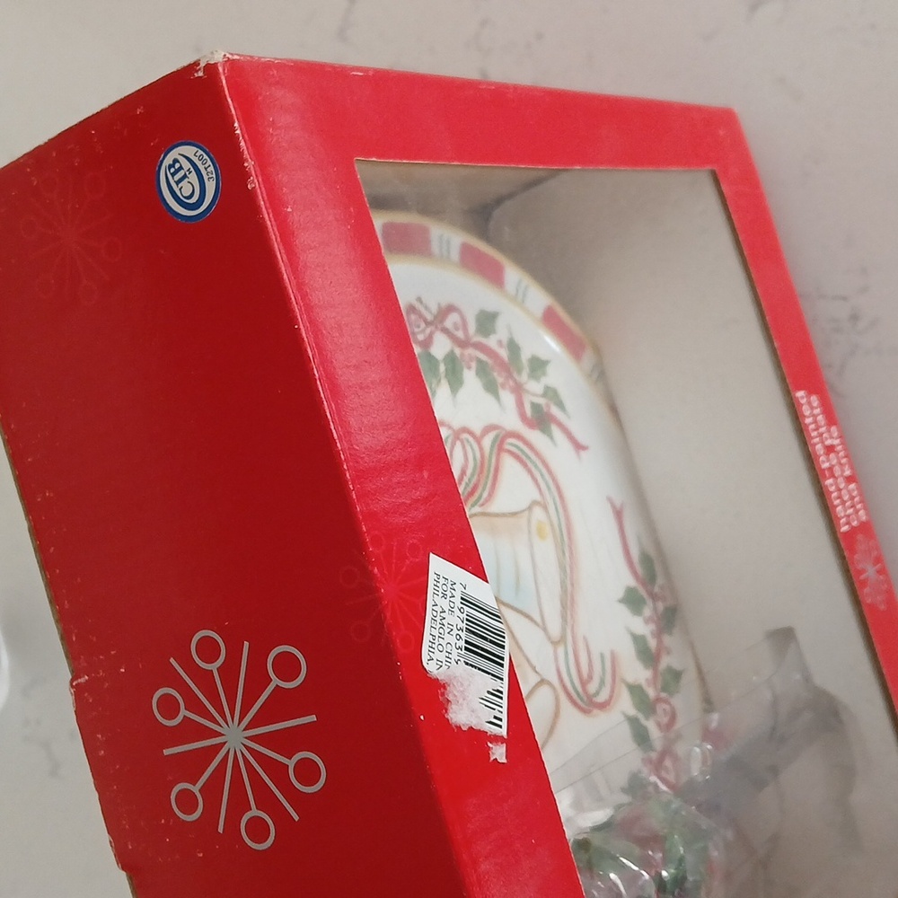 Sonoma Christmas holiday hand painted Cheese plate New - Picture 3 of 6